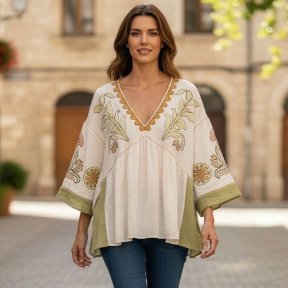 SHOP THE MINT WORK ON IT PEASANT TOP, SIZE XL